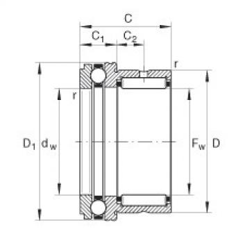 FAG Needle roller/axial ball Bearings - NKX12-XL