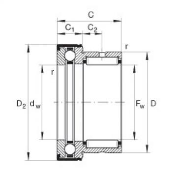 FAG Needle roller/axial ball Bearings - NKX10-Z-TV-XL