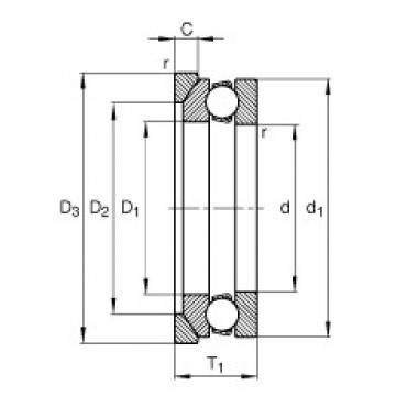 FAG Axial deep groove ball Bearings - 53209 + U209