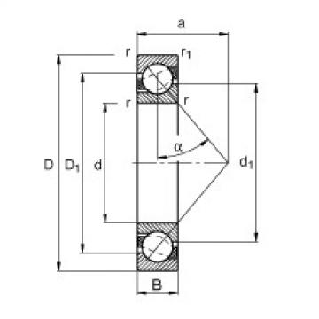 FAG Angular contact ball Bearings - 7004-B-XL-TVP