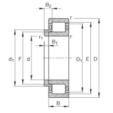 FAG Cylindrical roller Bearings - NJ214-E-XL-TVP2 + HJ214-E