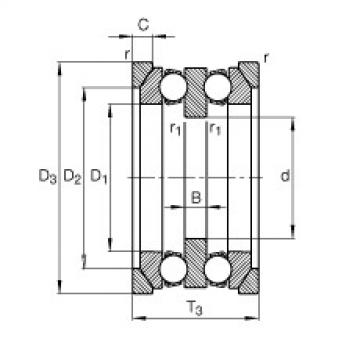 FAG Axial deep groove ball Bearings - 54209 + U209