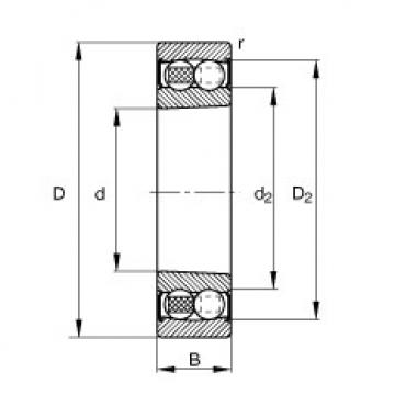 FAG Self-aligning ball Bearings - 2212-K-2RS-TVH-C3