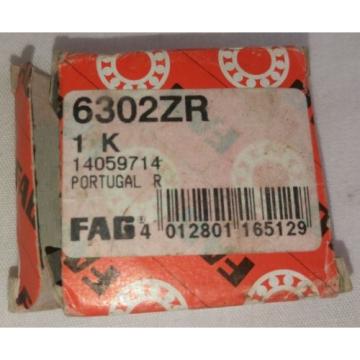 FAG 6302ZR Deep Groove Ball Bearing Single Row