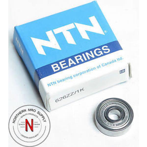 NTN 626ZZ/1K DEEP GROOVE BALL BEARING, 6mm x 19mm x 6mm, FIT C0, DBL SEAL #1 image