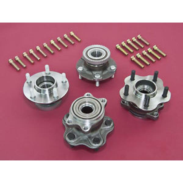 Front &amp; Rear ABS 5-Lug Conversion Hub W/ Extended Studs For 240SX 95-98 S14 #1 image