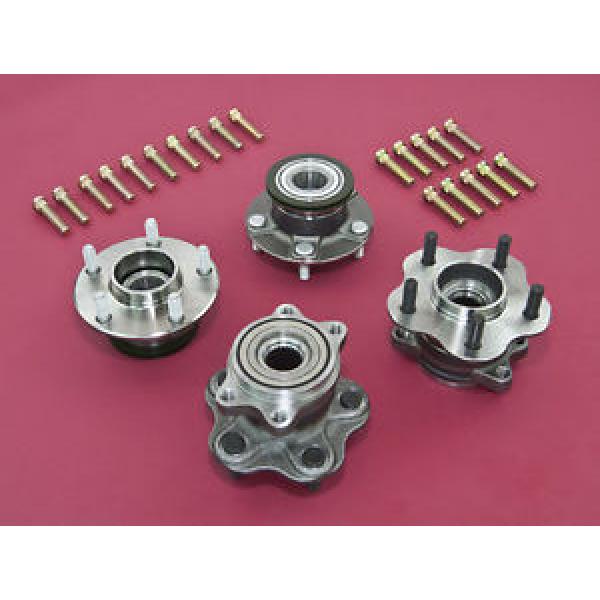 Front &amp; Rear Non-ABS 5-Lug Conversion Hub W/ Extended Studs For 240SX 95-98 S14 #1 image