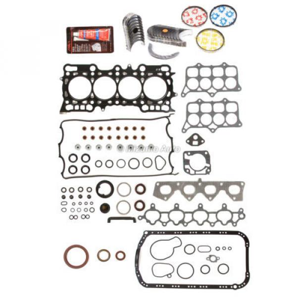 Fit 93-96 Honda Prelude 2.2 H22A1 Full Gasket Set Main Rod Bearings Piston Rings #2 image