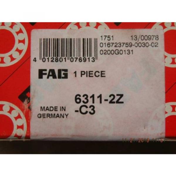 New FAG 6311-2Z-C3 NIB #1 image