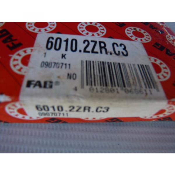 New FAG 6010.2ZR.C3 Deep Groove Ball Bearing B192-0755 H B &amp; 09070711 #4 image