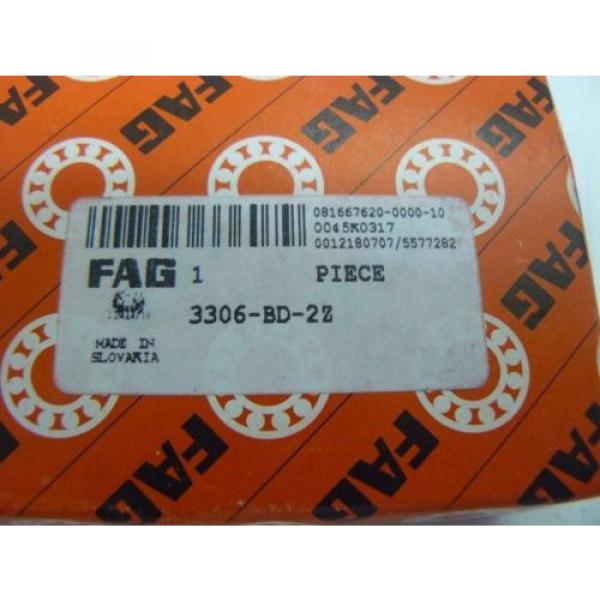 NEW FAG 3306-BD-2Z ANGULAR CONTACT BALL BEARING #2 image