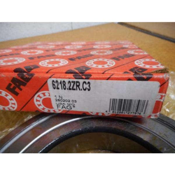 FAG 6218-2ZR-C3 Bearing 3-1/2&#034; Bore 6-1/4&#034; Length 1-1/4&#034; Width New In Box #4 image