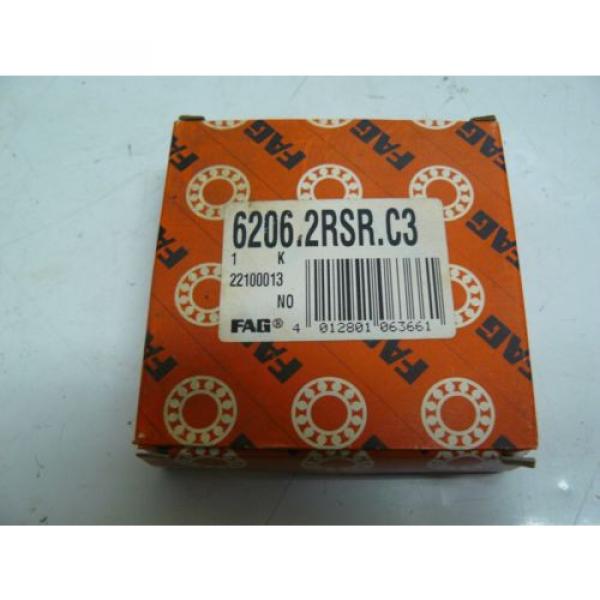 NEW FAG 6206.2RSR.C3 BEARING 30MM ID 62MM OD 16MM HT #1 image