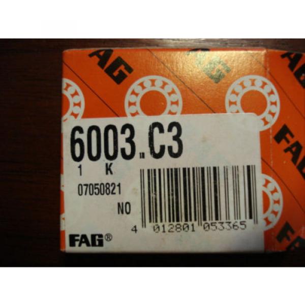 FAG 6003.C3 Deep Groove Bearing, 17mm x 35mm x 10mm, Open, 1305eDE2 #2 image