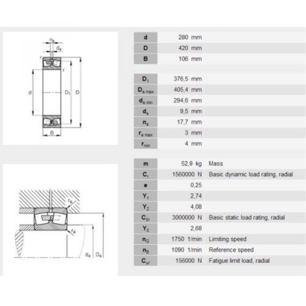 FAG spherical roller bearing 23056B.MB.C3.H140  280x420x100 mm 23056-b-mb #2 image