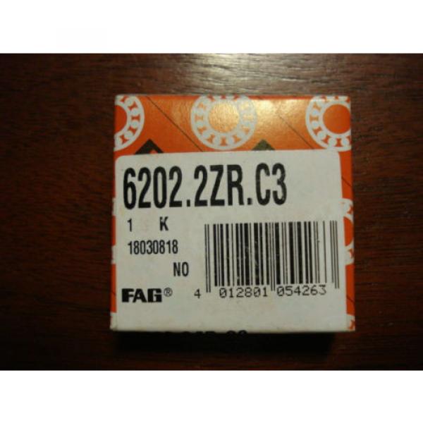 FAG Shielded Deep Groove Ball Bearing 15mm x 35mm x 11mm 6202.2ZR.C3 /8650eHE0 #2 image