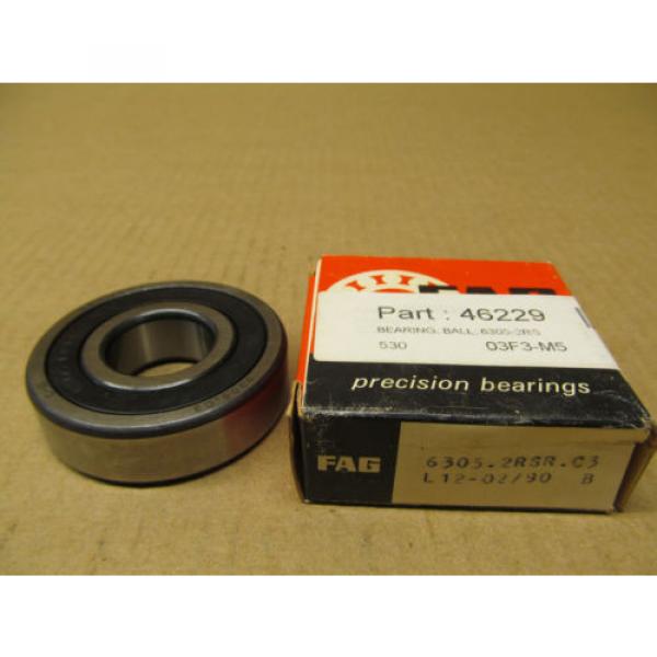 1 NIB FAG 6305.2RSR.C3 63052RSRC3 DEEP GROOVE BALL BEARING 25MM X 62MM X 17MM #1 image