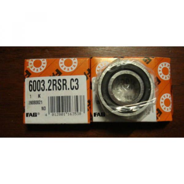 FAG, Sealed Ball Bearing, 17mm x 35mm x 10mm, Qty. 2, 6003.2RSR.C3 /7888eFE0 #1 image