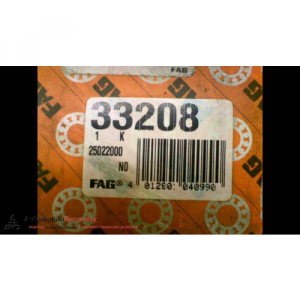 FAG 33208 BEARING 40MM ID 80MM OD 32MM WIDTH, NEW #162288 #3 image