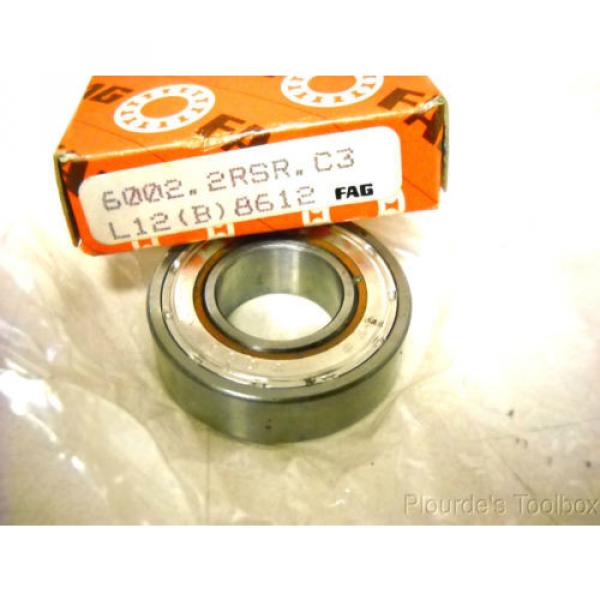 New Fag 15mm Bore x 32mm OD x 9mm Deep Groove Ball Bearing, 6002.2RSR.C3 #1 image